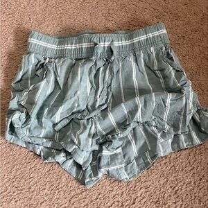 Striped Green Women's Shorts